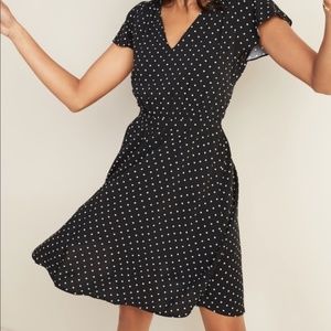 Polka Dot Flutter Sleeve Short Dress | Old Navy Size L